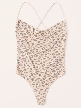 Abercrombie and Fitch draped neck leopard print bodysuit NWT